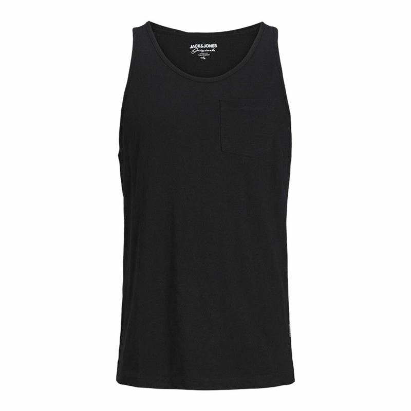 Canotta Uomo Jack & Jones Tampa Slub Nero Canotta Uomo Jack & Jones Tampa Slub Nero