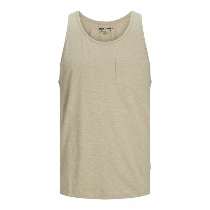 Canotta Uomo Jack & Jones Jortampa Slub Beige