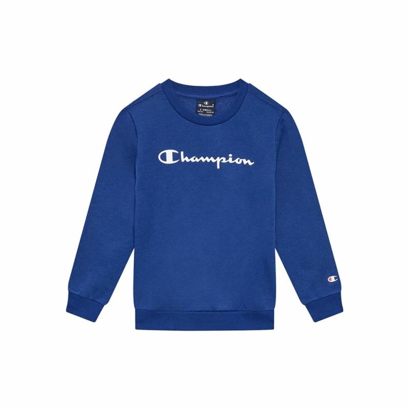 Felpa con Cappuccio Bambino Champion Crewneck Azzurro Bianco Felpa con Cappuccio Bambino Champion Crewneck Azzurro Bianco
