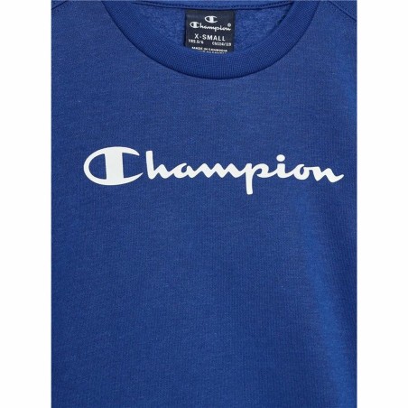 Felpa con Cappuccio Bambino Champion Crewneck Azzurro Bianco