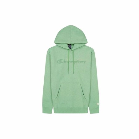 Felpa con Cappuccio Uomo Champion Crewneck Bianco Verde limone