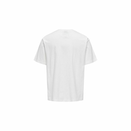 Maglia a Maniche Corte Uomo Only & Sons Mickey Rlx Cloud Dancer Bianco