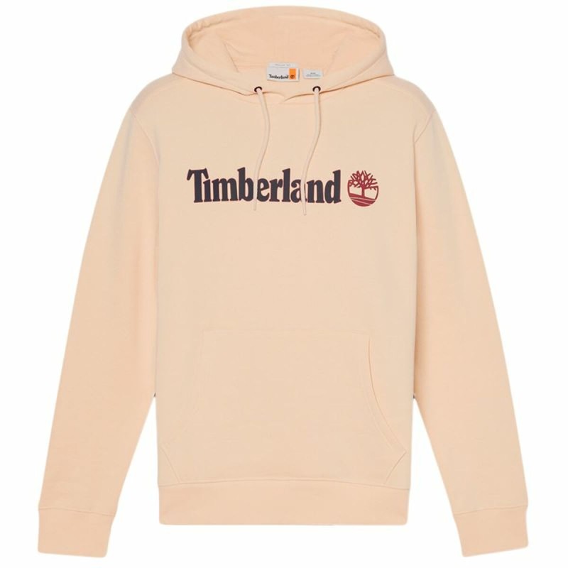 Felpa con Cappuccio Uomo Timberland Kennebec River Linear Logo Beige Felpa con Cappuccio Uomo Timberland Kennebec River Linear Logo Beige