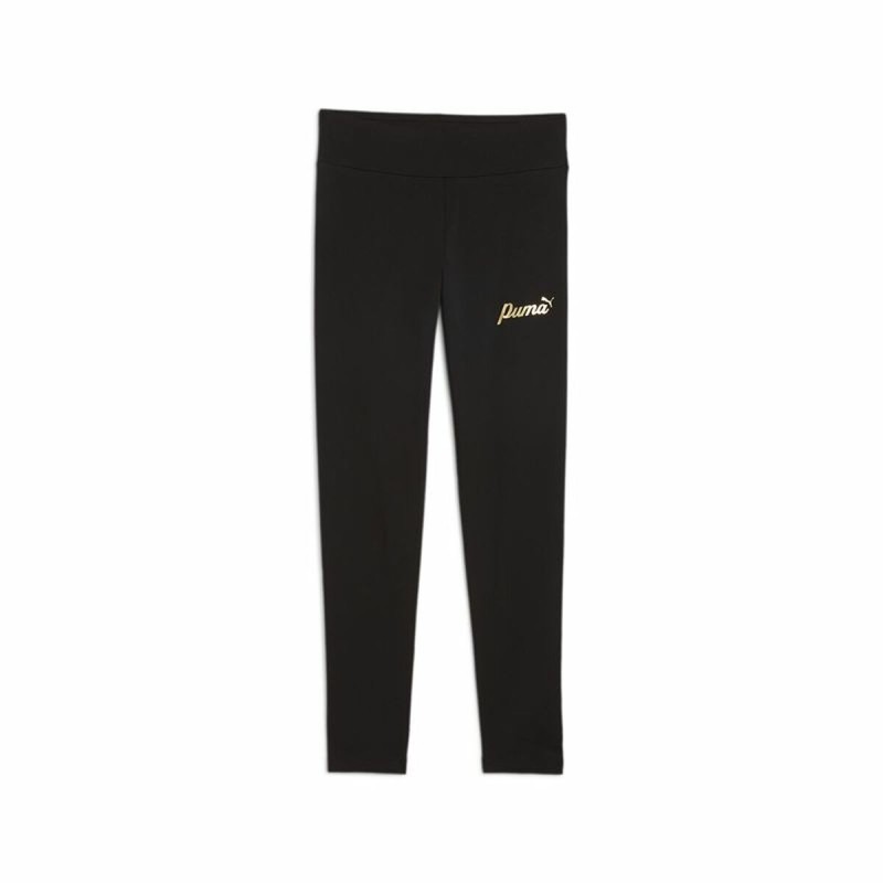 Leggings Sportivi per Bambini Puma Essentials+ Script Metallic Nero Leggings Sportivi per Bambini Puma Essentials+ Script Metallic Nero