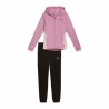 Tuta da Bambini Puma Hooded Sweat Suit Fleece Cl Nero Rosa 2 Pezzi
