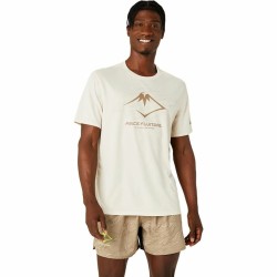 Maglia a Maniche Corte Asics Fujitrail Logo Ss Top Beige