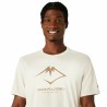 Maglia a Maniche Corte Asics Fujitrail Logo Ss Top Beige