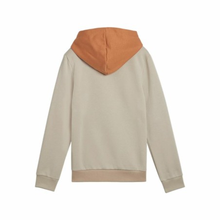 Felpa con Cappuccio Bambino Puma Essentials Block Marrone