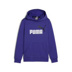 Felpa con Cappuccio Bambino Puma Essentials+ 2 Col Big Logo Azzurro