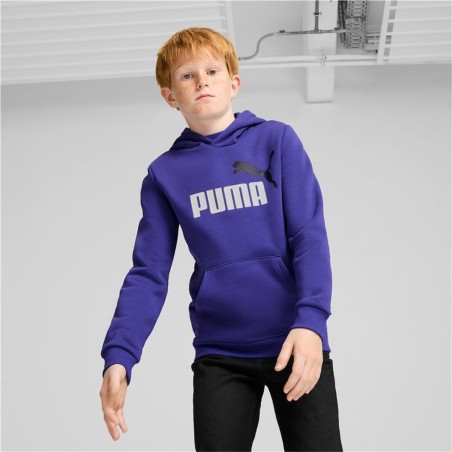 Felpa con Cappuccio Bambino Puma Essentials+ 2 Col Big Logo Azzurro
