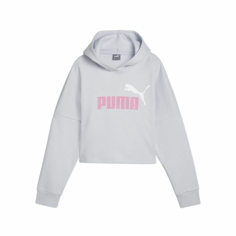 Felpa con Cappuccio da Bambina Puma Ess Logo Cropped Hoodie G Felpa con Cappuccio da Bambina Puma Ess Logo Cropped Hoodie G