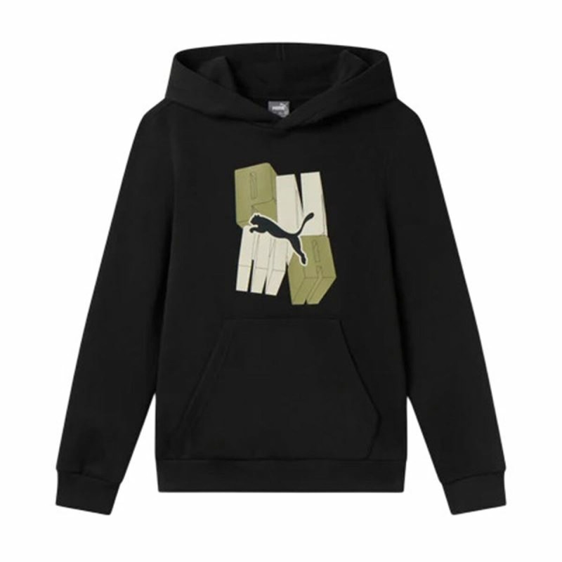 Felpa con Cappuccio Bambino Puma Essentials+ Graphic Fl Felpa con Cappuccio Bambino Puma Essentials+ Graphic Fl