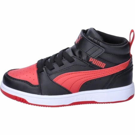Scarpe Sportive per Bambini Puma Rebound V6 Mid Nero Rosso