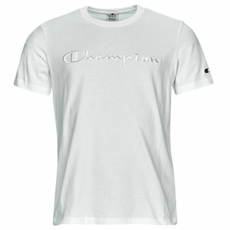 Maglia Sportiva a Maniche Corte Champion Bianco Maglia Sportiva a Maniche Corte Champion Bianco