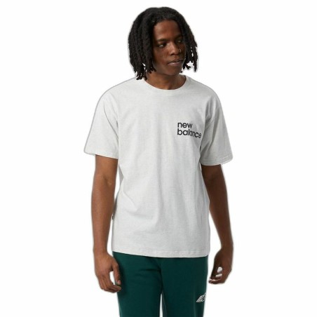 Maglia a Maniche Corte Uomo New Balance Nb Essentials Graphic 1 Sah Bianco