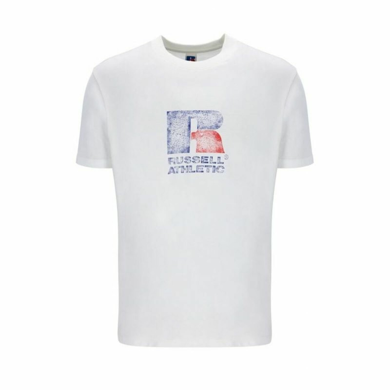 Maglia a Maniche Corte Russell Athletic Emt E36201 Bianco Uomo Maglia a Maniche Corte Russell Athletic Emt E36201 Bianco Uomo