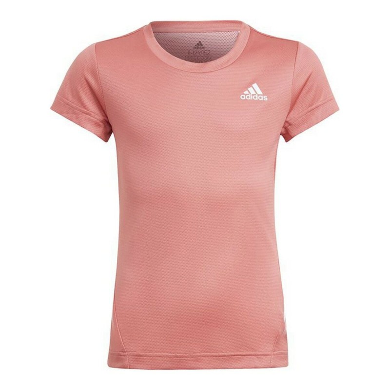 Maglia a Maniche Corte per Bambini Adidas Aeroready Salmone Maglia a Maniche Corte per Bambini Adidas Aeroready Salmone