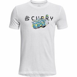 Maglia a Maniche Corte Bambino Under Armour Curry Trolly Bianco