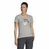 Maglia a Maniche Corte Donna Adidas Linear Grigio chiaro