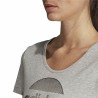 Maglia a Maniche Corte Donna Adidas Linear Grigio chiaro