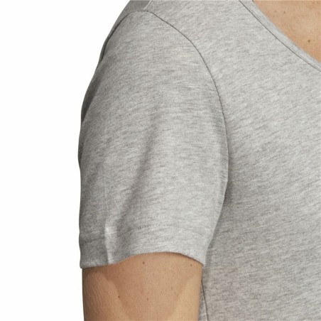 Maglia a Maniche Corte Donna Adidas Linear Grigio chiaro