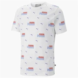 Maglia a Maniche Corte Uomo Puma  Ess+ Logo Power Bianco