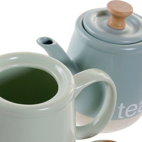 Teiera DKD Home Decor 8424001793235 Azzurro Verde Gres 1 L 22,5 x 12 x 16,5 cm (2 Unità)
