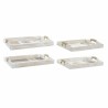 Set di Vassoi DKD Home Decor Bianco Nero Dorato Legno MDF 40 x 30 x 6 cm (2 Unità)