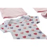 Set di Indumenti DKD Home Decor Bianco Rosa (2 Unità) Cotone 0-6 Mesi