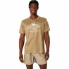 Maglia a Maniche Corte Uomo Asics Fujitrail Logo Ss Top Marrone Beige