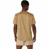 Maglia a Maniche Corte Uomo Asics Fujitrail Logo Ss Top Marrone Beige