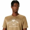 Maglia a Maniche Corte Uomo Asics Fujitrail Logo Ss Top Marrone Beige