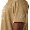 Maglia a Maniche Corte Uomo Asics Fujitrail Logo Ss Top Marrone Beige