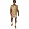 Maglia a Maniche Corte Uomo Asics Fujitrail Logo Ss Top Marrone Beige