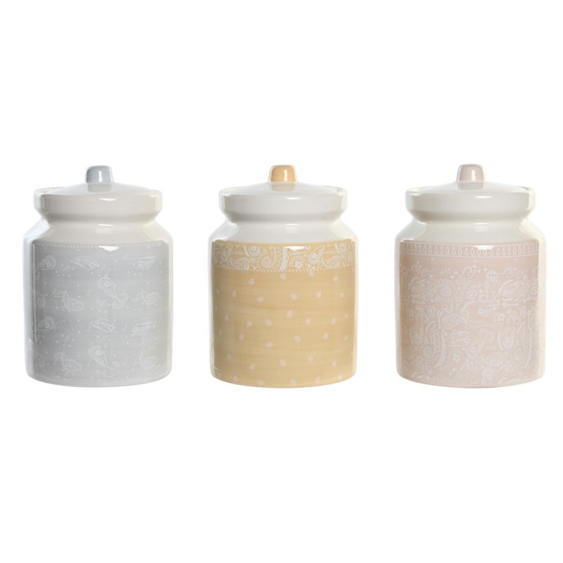 Barattolo DKD Home Decor 12 x 12 x 16 cm Azzurro Rosa Giallo Dolomite Shabby Chic (3 Unità) Barattolo DKD Home Decor 12 x 12 x 16 cm Azzurro Rosa Giallo Dolomite Shabby Chic (3 Unità)