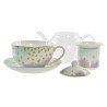 Teiera DKD Home Decor Cristallo Porcellana Rosa Trasparente Bianco Verde (2 Unità)