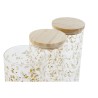 Barattolo DKD Home Decor Verde Rosa Senape Naturale Silicone Bambù Vetro Borosilicato Shabby Chic 1,4 L (4 Unità)