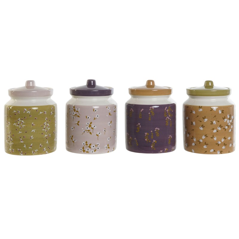 Barattolo DKD Home Decor Verde Rosa Senape Lilla Dolomite Shabby Chic 1 L 12 x 12 x 16 cm (4 Unità) Barattolo DKD Home Decor Verde Rosa Senape Lilla Dolomite Shabby Chic 1 L 12 x 12 x 16 cm (4 Unità)
