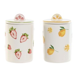 Barattolo Home ESPRIT Giallo Rosso Verde Moderno Frutta (2 Unità)