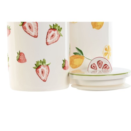 Barattolo Home ESPRIT Giallo Rosso Verde Moderno Frutta (2 Unità)