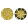 Piatto da pranzo Home ESPRIT Giallo Verde Gres Limone 22,5 x 22,5 x 2,5 cm (2 Unità)