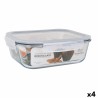 Porta pranzo Ermetico Santa Clara Trasparente Rettangolare 2,4 L (4 Unità)