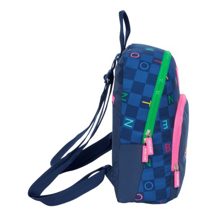 Zaino Benetton Damero Blu Marino 25 x 30 x 13 cm