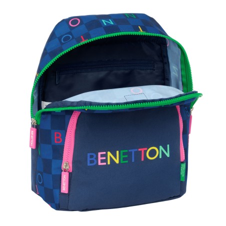 Zaino Benetton Damero Blu Marino 25 x 30 x 13 cm