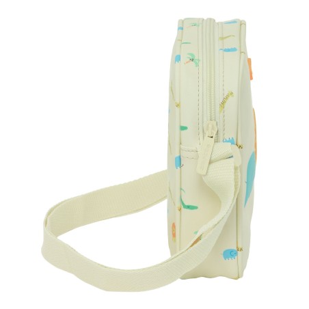Borsa a Tracolla Safta Giungla Beige 16 x 18 x 4 cm