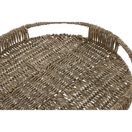 Set di Vassoi Home ESPRIT Naturale Metallo 45 x 45 x 7 cm (3 Unità)