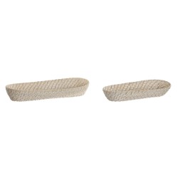 Vassoio per aperitivi Home ESPRIT Bianco Naturale 44 x 18 x 7 cm