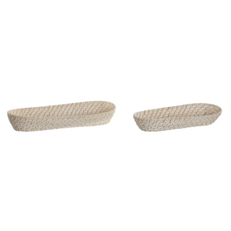 Vassoio per aperitivi Home ESPRIT Bianco Naturale 44 x 18 x 7 cm