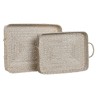 Set di Vassoi Home ESPRIT Bianco Naturale Bambù Rattan 45 x 35 x 13 cm