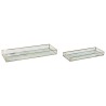 Set di Vassoi Home ESPRIT Bianco Dorato Metallo Cristallo 42 x 15 x 4 cm (2 Unità)